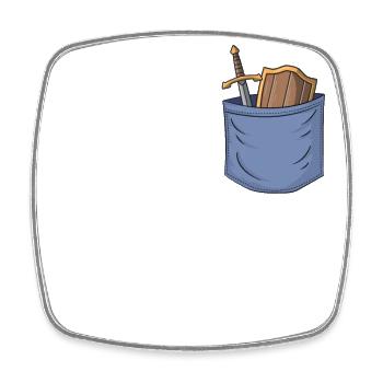 LARP Brusttasche LARPing Waffen Rüstung Charakter - Viereckiger Kühlschrankmagnet - Weiß - Vorne