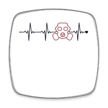 Nuclear Engineer Heartbeat Energy Uranium Nuclear - Square fridge magnet - white - Front