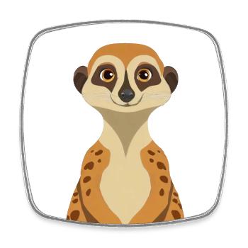 Suricate - Magnet carré - blanc - Devant