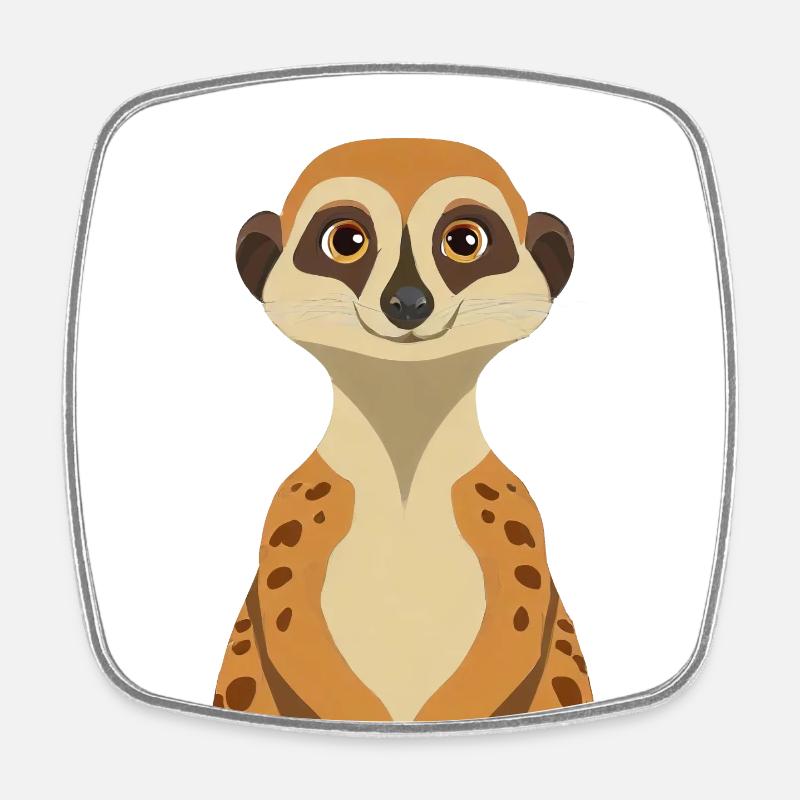 Suricate - Magnet carré - blanc