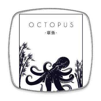Octopus Chinese Hanzi Cephalopoda Octopodes - Square fridge magnet - white - Front