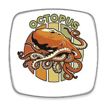 Retro Cephalopoda Octopodes Octopoda Lover Octopus - Square fridge magnet - white - Front
