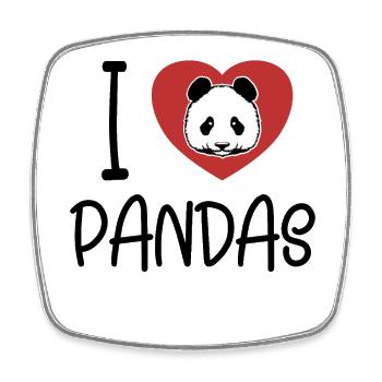 I love Pandas Panda Bear Ailuropoda Melanoleuca - Square fridge magnet - white - Front