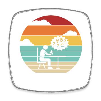 Retro Dyslexia Apraxia Articulation Disorder - Square fridge magnet - white - Front