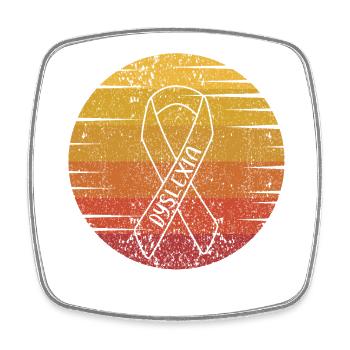 Retro Dyslexia Apraxia Articulation Disorder - Square fridge magnet - white - Front