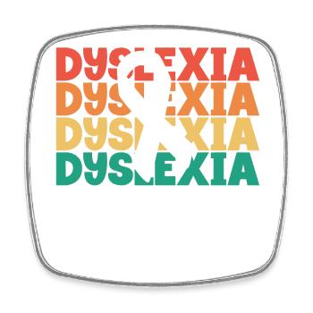 Legasthenie Retro Text Apraxie Legasthenie Therapeut - Viereckiger Kühlschrankmagnet - Weiß - Vorne