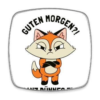 Guten Morgen Ganz Dünnes Eis Red Fox Canidae - Viereckiger Kühlschrankmagnet - Weiß - Vorne