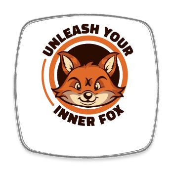 Entfesseln Sie Ihren inneren Fuchs Rotfuchs Canidae Caninae - Viereckiger Kühlschrankmagnet - Weiß - Vorne