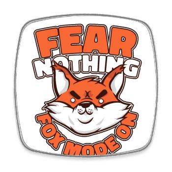 Fear Nothing Fox Mode auf Caninae Red Fox Canidae - Viereckiger Kühlschrankmagnet - Weiß - Vorne