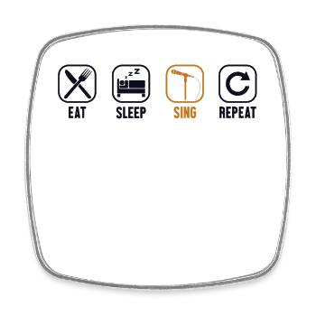 Eat Sleep Sing Repeat Opera House Vocalist Opera - Square fridge magnet - white - Front
