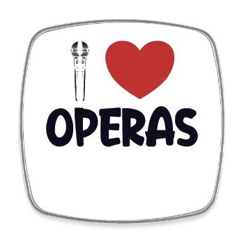 Ich liebe Opern Opernhaus Tenor Sänger Sänger - Viereckiger Kühlschrankmagnet - Weiß - Vorne