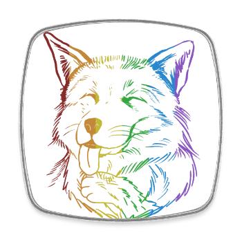 Fuchs LGBT Regenbogen Caninae Rotfuchs Canidae Fuchs - Viereckiger Kühlschrankmagnet - Weiß - Vorne