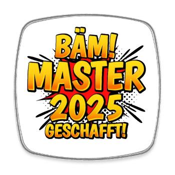 Master Geschafft 2025 - Viereckiger Kühlschrankmagnet - Weiß - Vorne