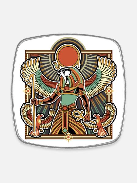 RA Gott der Sonne ÄGYPTEN - Viereckiger Kühlschrankmagnet - Weiß