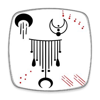 Ornaments Fantasy - Square fridge magnet - white - Front
