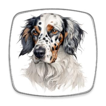 Tricolor Setter - Viereckiger Kühlschrankmagnet - Weiß - Vorne