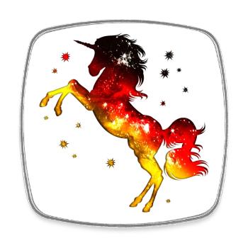 Unicorn, Germany Flag, Flag, Colors German - Square fridge magnet - white - Front