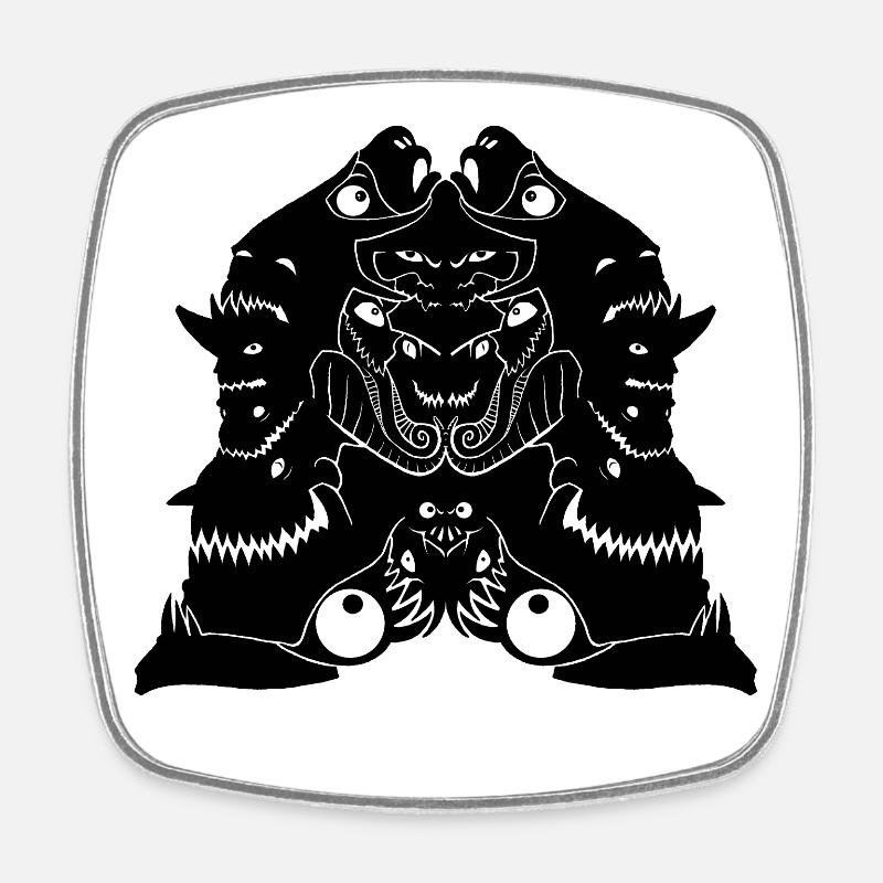 The Monster Black - Square fridge magnet - white
