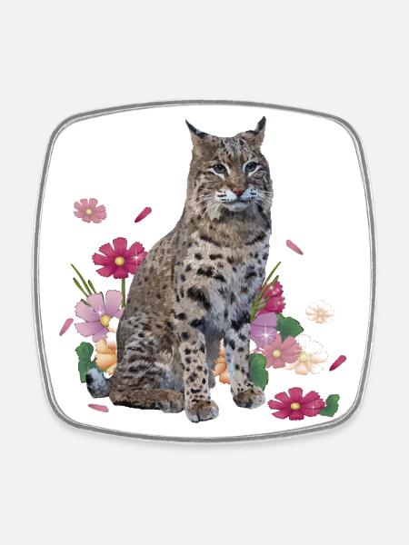 Lynx - Magnet carré - blanc
