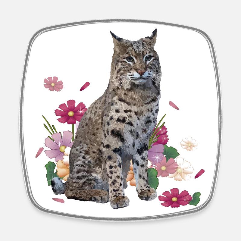 Lynx - Magnet carré - blanc