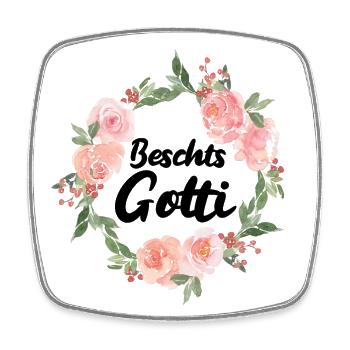 Beschts Gotti Schweiz Patentante fragen Patin - Viereckiger Kühlschrankmagnet - Weiß - Vorne