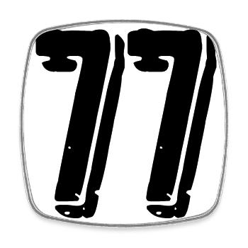 77 Number jersey - Square fridge magnet - white - Front