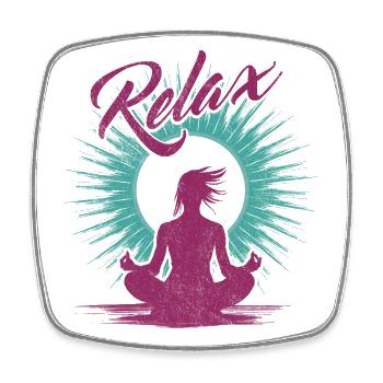 Yoga Relax - The well-being of meditation - Square fridge magnet - white - Front