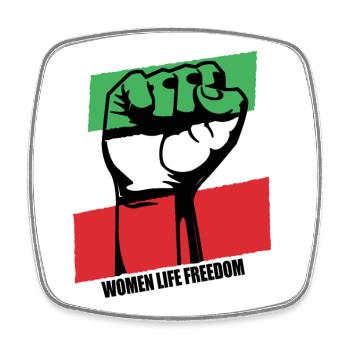 Women Life Freedom Support Iran Flag - Square fridge magnet - white - Front