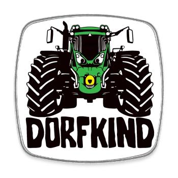 Dorfkind - Trecker, Traktor, Landwirtschaft, Agrar - Viereckiger Kühlschrankmagnet - Weiß - Vorne