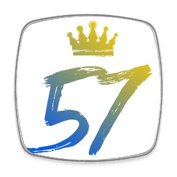 57 Couronne numérique - Magnet carré - blanc - Devant