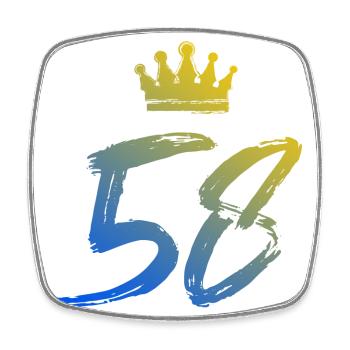 58 Couronne numérique - Magnet carré - blanc - Devant
