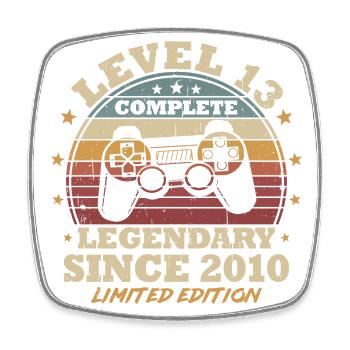 Level 13 Freigeschaltet 13 Jahre Geburtstag Gamer - Viereckiger Kühlschrankmagnet - Weiß - Vorne