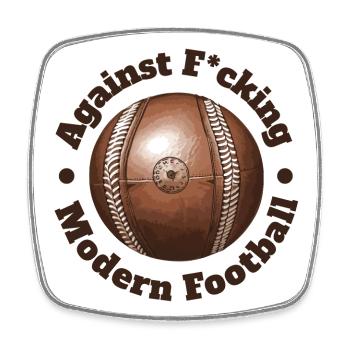 Against Fucking Modern Football Soccer Oldschool - Square fridge magnet - white - Front