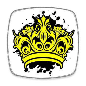 Crown Symbol Blobs - Square fridge magnet - white - Front