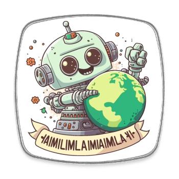 The Future of Intelligence - Square fridge magnet - white - Front