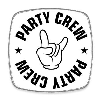 Party Crew Hand Symbol - Square fridge magnet - white - Front