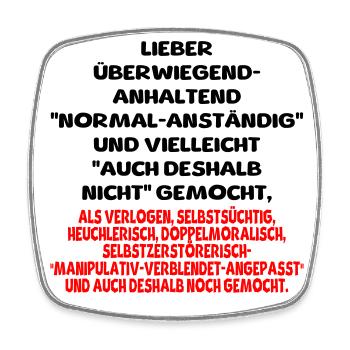 normal anständig nicht gemocht - Viereckiger Kühlschrankmagnet - Weiß - Vorne