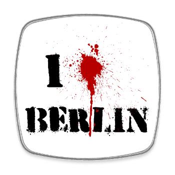 I X BERLIN - Viereckiger Kühlschrankmagnet - Weiß - Vorne