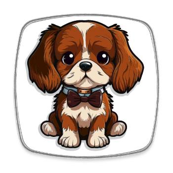 Dapper Puppy - Square fridge magnet - white - Front