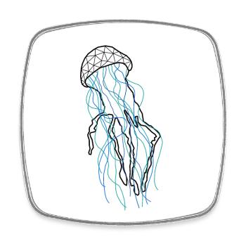 Jellyfishh GeomeTRIX - Viereckiger Kühlschrankmagnet - Weiß - Vorne