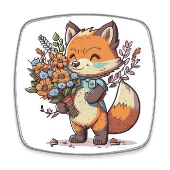 Foxy Love - Square fridge magnet - white - Front