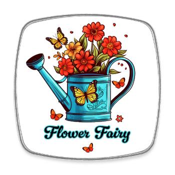 Blumen Fee Gärtnerin Gießkanne Sommer flower fairy - Viereckiger Kühlschrankmagnet - Weiß - Vorne