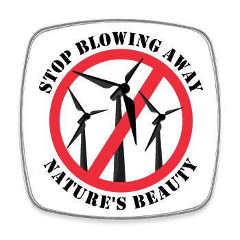Stopp Windenergie, Anti Windkraft, Keine Windräder - Viereckiger Kühlschrankmagnet - Weiß - Vorne
