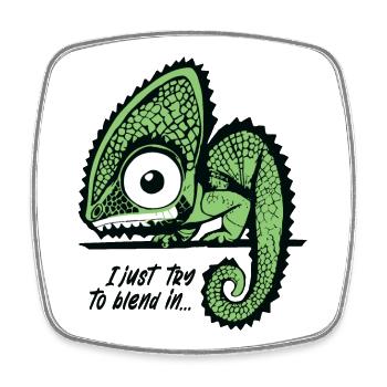 Chameleon Blend In - Square fridge magnet - white - Front
