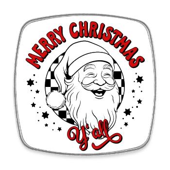 Merry Christmas Ugly Christmas Sweater Santa Claus - Viereckiger Kühlschrankmagnet - Weiß - Vorne