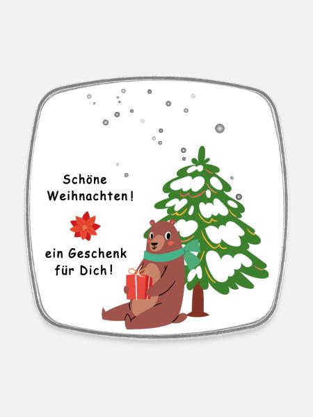 Schöne Weihnachten - Viereckiger Kühlschrankmagnet - Weiß
