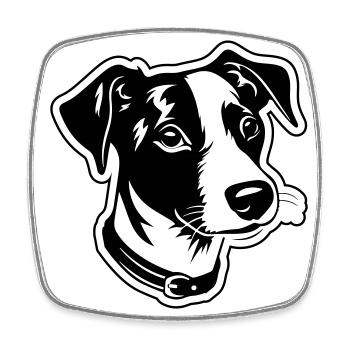 Jack Russel Terrier Hund Kopf - Viereckiger Kühlschrankmagnet - Weiß - Vorne
