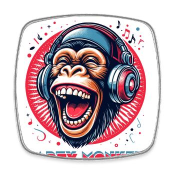 SINGE DE FÊTE - Magnet carré - blanc - Devant