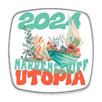 Ship of Fools Utopia in 2024 - Square fridge magnet - white - Front