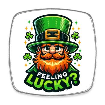 Feeling Lucky Leprechaun: St. Patrick's Day gift - Square fridge magnet - white - Front